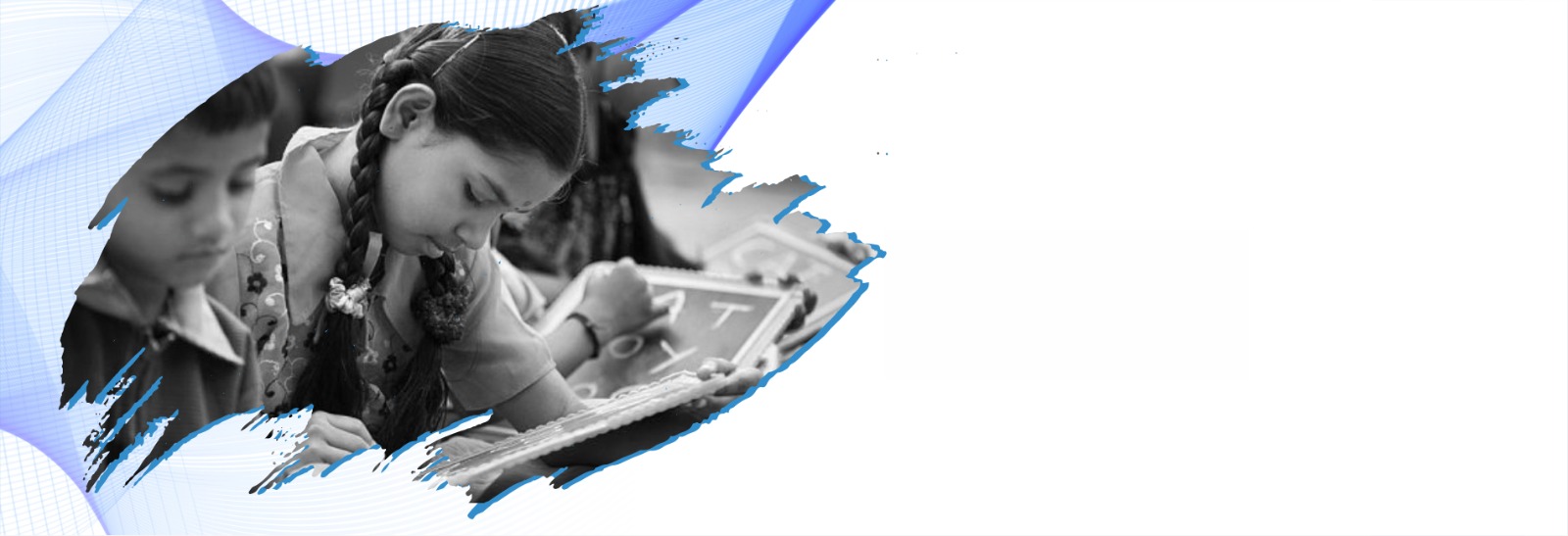 A girl writing on a slate
